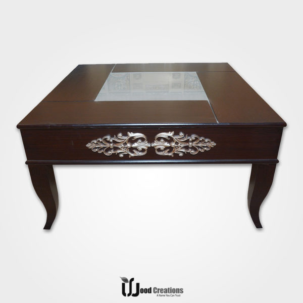 Wooden Center Table With Glass, Wooden Center Table With Glass
